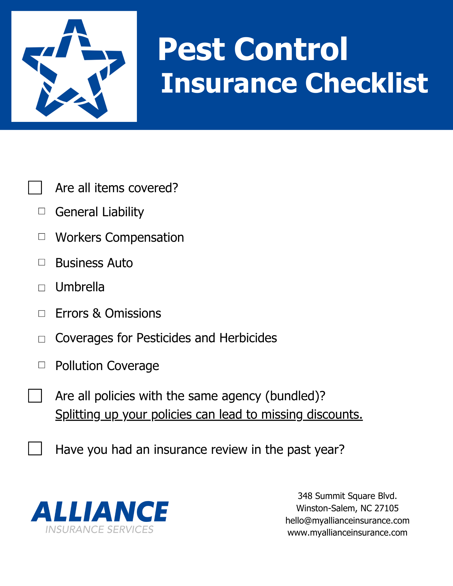 Pest Control Insurance Checklist (1)